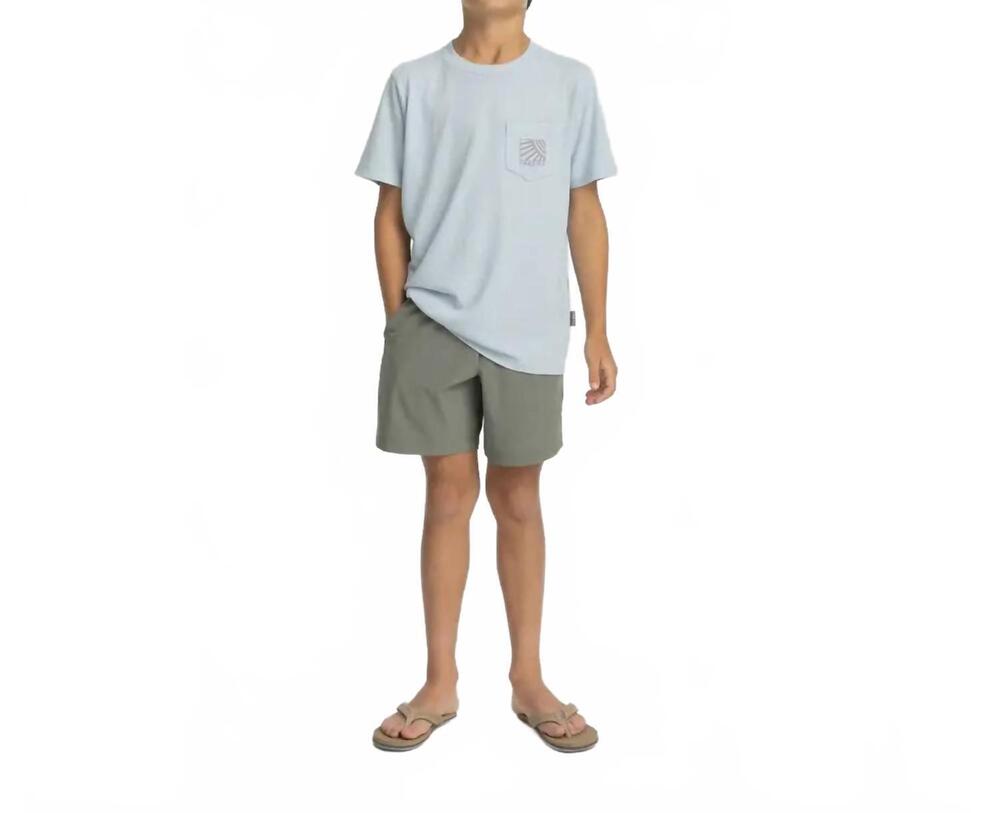 NEW FREE FLY boys breeze short in agave green
